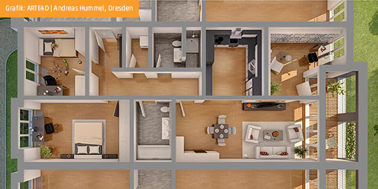 3D Grundriss der Wohnung