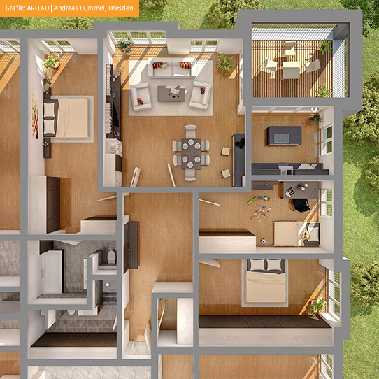 3D Grundriss der Wohnung